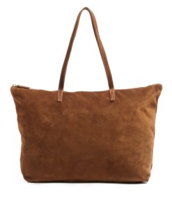 Aleena Soft Zippered Tote Russet Suede