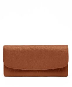 Nina Slim Long Wallet Saddle Brown
