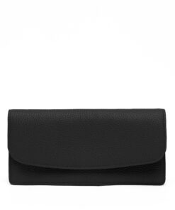 Nina Slim Long Wallet Black Pebble