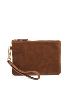 Small Wristlet Pouch Russet Suede
