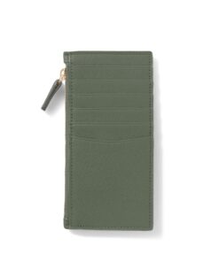 Devon Slim Zip Card Case Moss