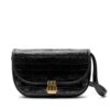 Katy Small Saddle Crossbody Black Croc
